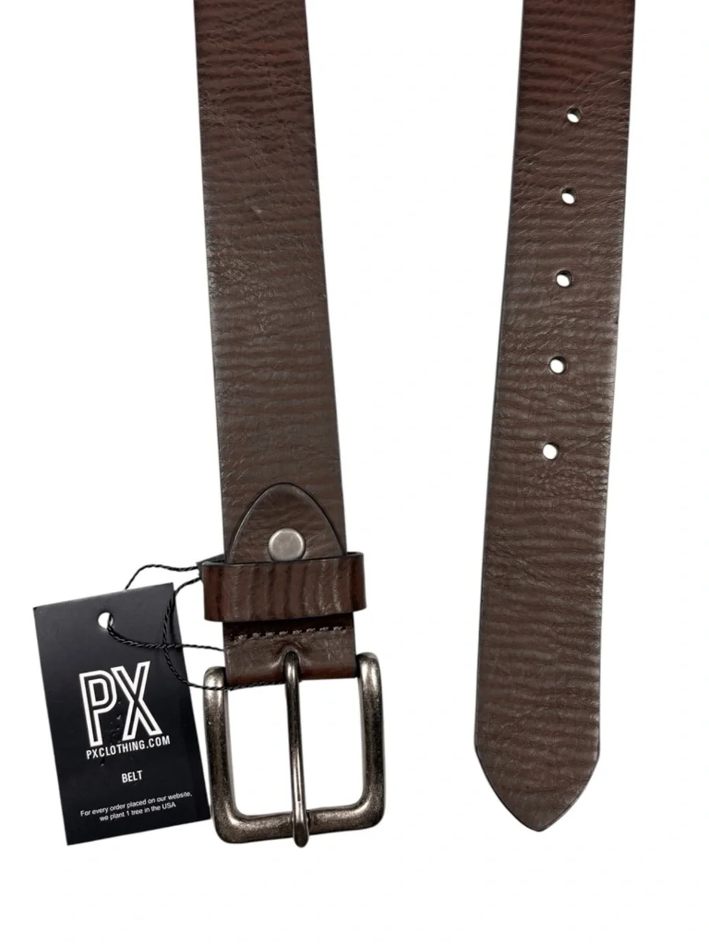 PX Clothing Men’s Coffee Brown Bonded Leather Mix Belt. Size 44